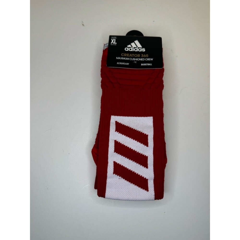 Adidas Creator 365 Maximum Cushion Crew Socks Men's XL 12-16 Red NEW